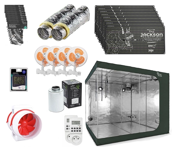 Growbox Zestaw RoyalRoom 240x240x200cm + 8x Grow The Jungle The Jackson Nemesis 200W Lampa LED grow