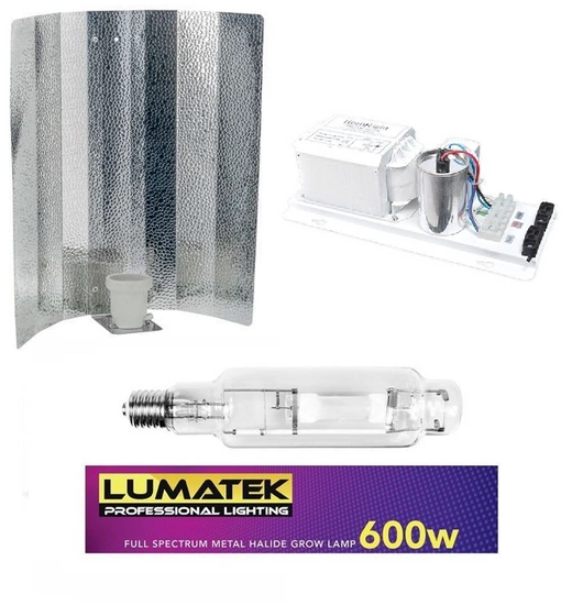 Zestaw Lumatek MH 600w + zasilacz + odbłyśnik 