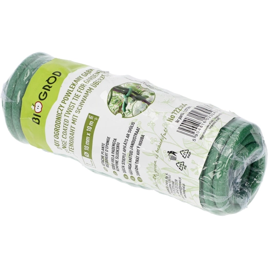 Biogród drut ogrodniczy z metalowym rdzeniem powlekanym miękką gąbką 10m x ⌀ 10mm 