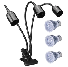 Lampa z klipsem + żarówka LED GROW doświetlanie roślin 3x10W