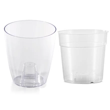 Zestaw Coubi Orchid 2,4L + wkład - Doniczka okrągła przezroczysta do orchidei / storczyków fi 16cm