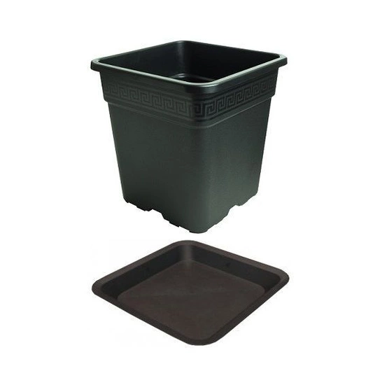 Doniczka kwadratowa NERO 14L 28,5 x 28,5 x 28cm + podstawka