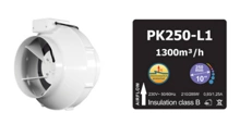 Wentylator Prima Klima 1 Speed 250mm 1300m3/h