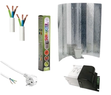 Zestaw Lampa żarówka HPS Sunmaster 250W dual, 230 Volt + zasilacz + odbłyśnik