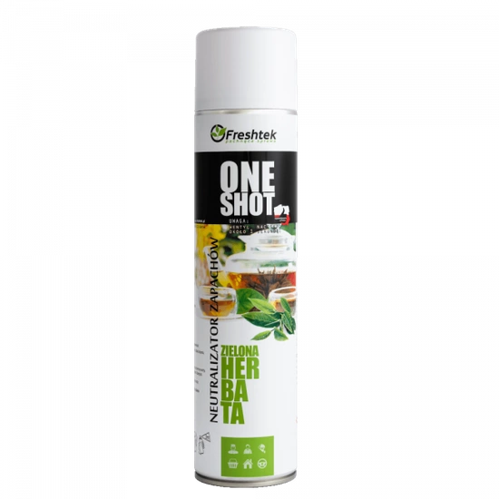 Freshtek ONE SHOT Zielona herbata Spray 600ml - neutralizator zapachu